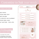 Rose Gold Link in Bio Page Template for Canva, Pink Instagram Templates for Reels, Ditch LinkTree Microsite for Instagram Profiles