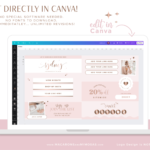 Rose Gold Link in Bio Page Template for Canva, Pink Instagram Templates for Reels, Ditch LinkTree Microsite for Instagram Profiles