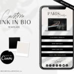 Modern Link in Bio Page Template editable in canva with clickable links, digital business card Linktr.ee design