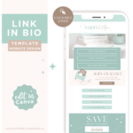 Mint Blue link-in-bio template One-page editable canva link in bio landing page website to use in your TikTok or Instagram bio