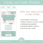 Mint Blue link-in-bio template One-page editable canva link in bio landing page website to use in your TikTok or Instagram bio