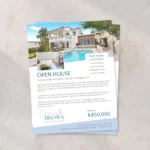 Clean modern minimalist property marketing flyer template