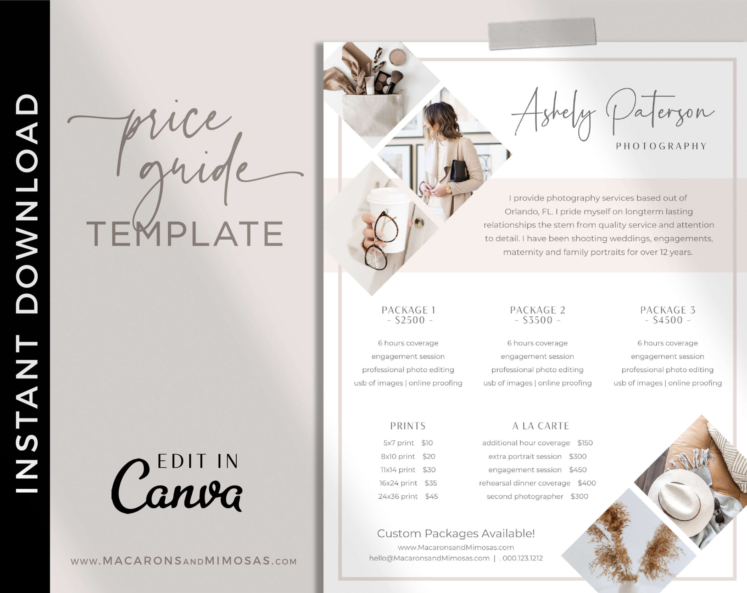 Photography Price List Template Canva