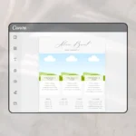 Photographer price list template editable in Canva showing photography pricing and package layout