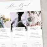 Photography price list Canva template for photographers presenting services and pricing professionally