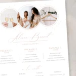 Photographer packages template editable in Canva showing photography service packages and pricing layout