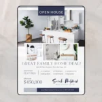 Printable open house flyer template for real estate marketing