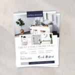 Printable open house flyer template for real estate marketing