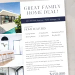 Professional property listing feature sheet template for real estate marketing