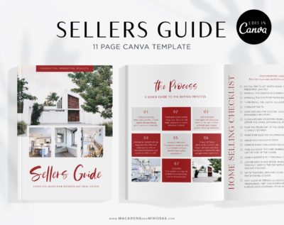 Sellers Guide Template, Real Estate Presentation Marketing Listing for Canva, 11 Page Home Selling Packet Moving and Listing Checklist Guide