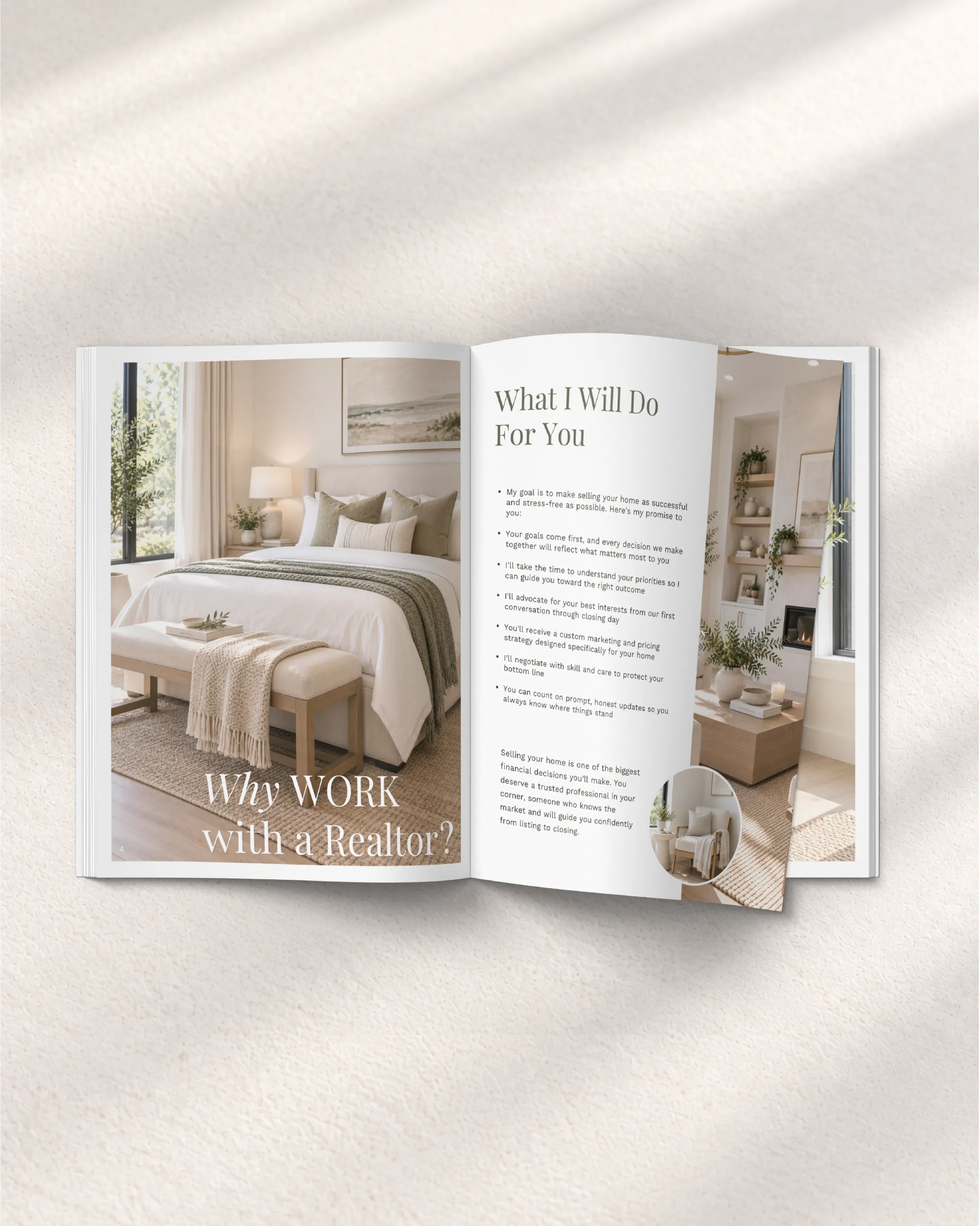 Modern Sage green Real Estate Sellers Guide Template for Canva, 16 page Professional Market Listing Presentation Moving and Listing Checklist Guide Packet