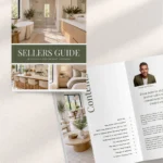 Modern Sage green Real Estate Sellers Guide Template for Canva, 16 page Professional Market Listing Presentation Moving and Listing Checklist Guide Packet