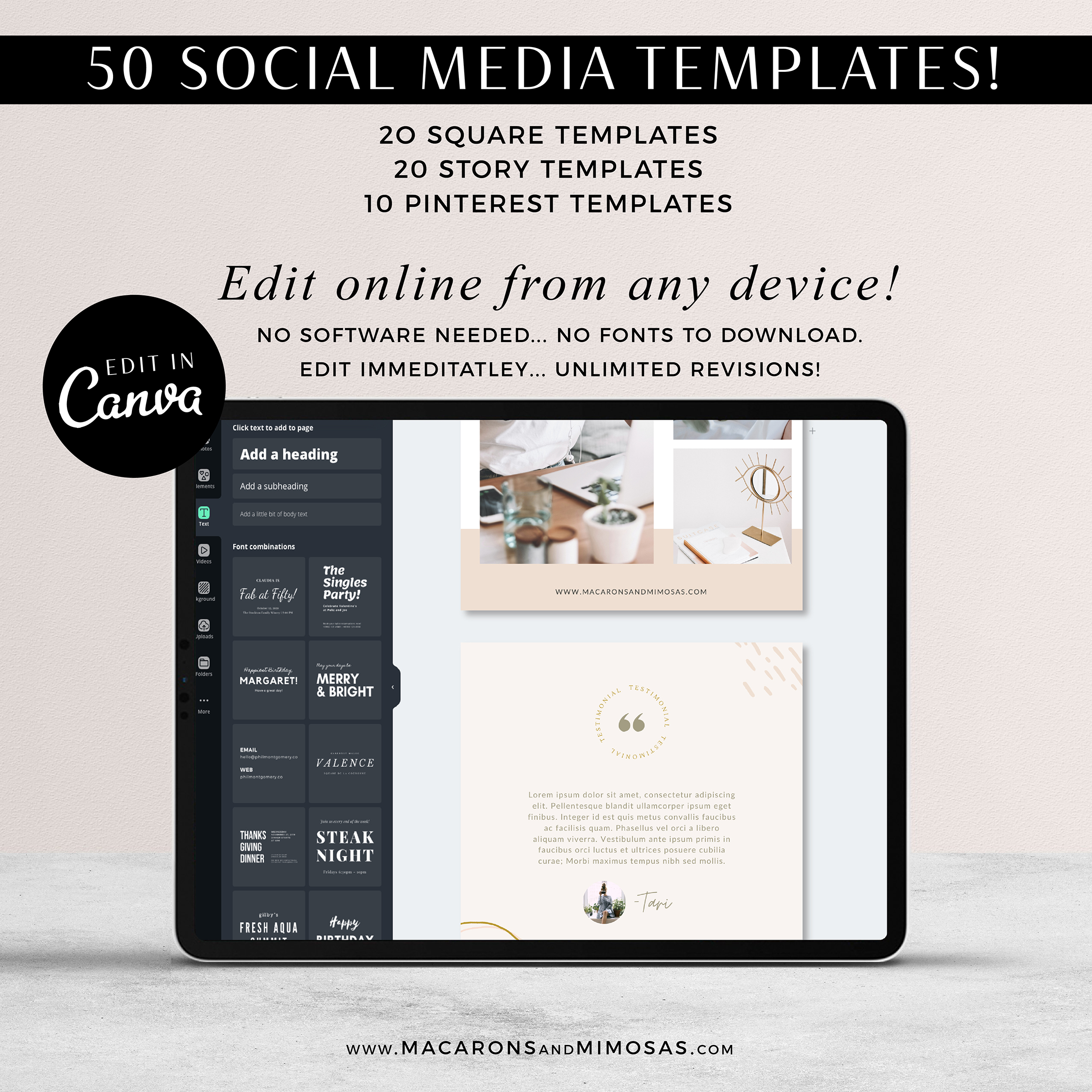 nstagram Post Templates, Canva Templates for Instagram, Boho Chic Instagram Templates, Fashion Infuenser Instagram Templates,