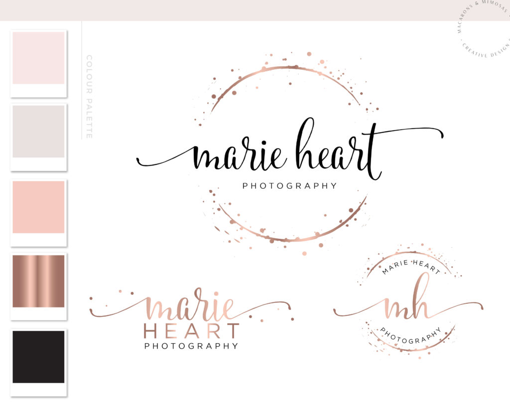 Marie Heart Logo Set • Macarons and Mimosas