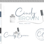 Nail Salon Logo Design for Beauty Nail Artist and Watermark Silver Nail Polish with a Custom Brand Kit and Package