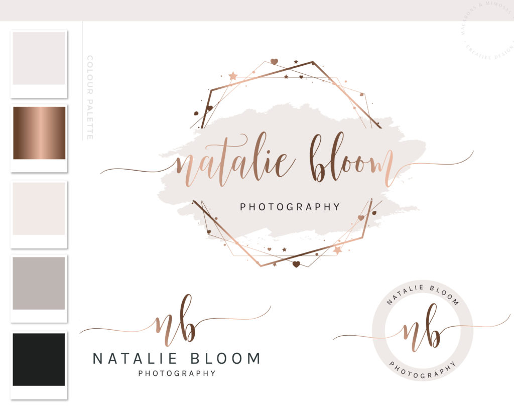 Natalie Bloom Logo Set • Macarons and Mimosas