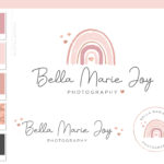 Rainbow Logo Design, Boho Baby Boutique Logo and Watermark, Photography Branding Kit, Cute Kids Star Logo Branding