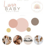 Rainbow Logo Design, Boho Baby Boutique Logo and Watermark, Photography Branding Kit, Premade Logo, Cute Kids Logo Branding