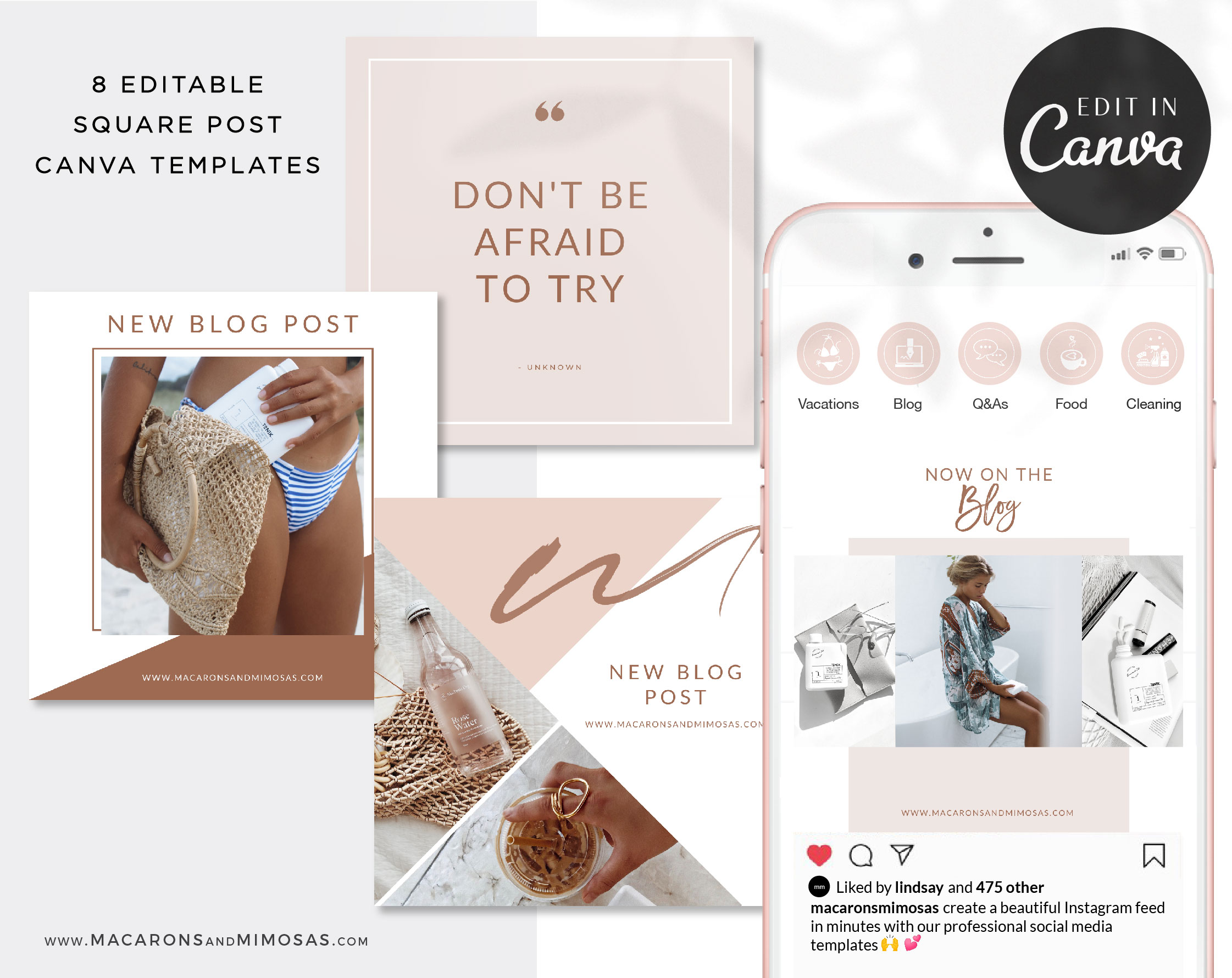 Bailey // Instagram Post Templates • Macarons and Mimosas