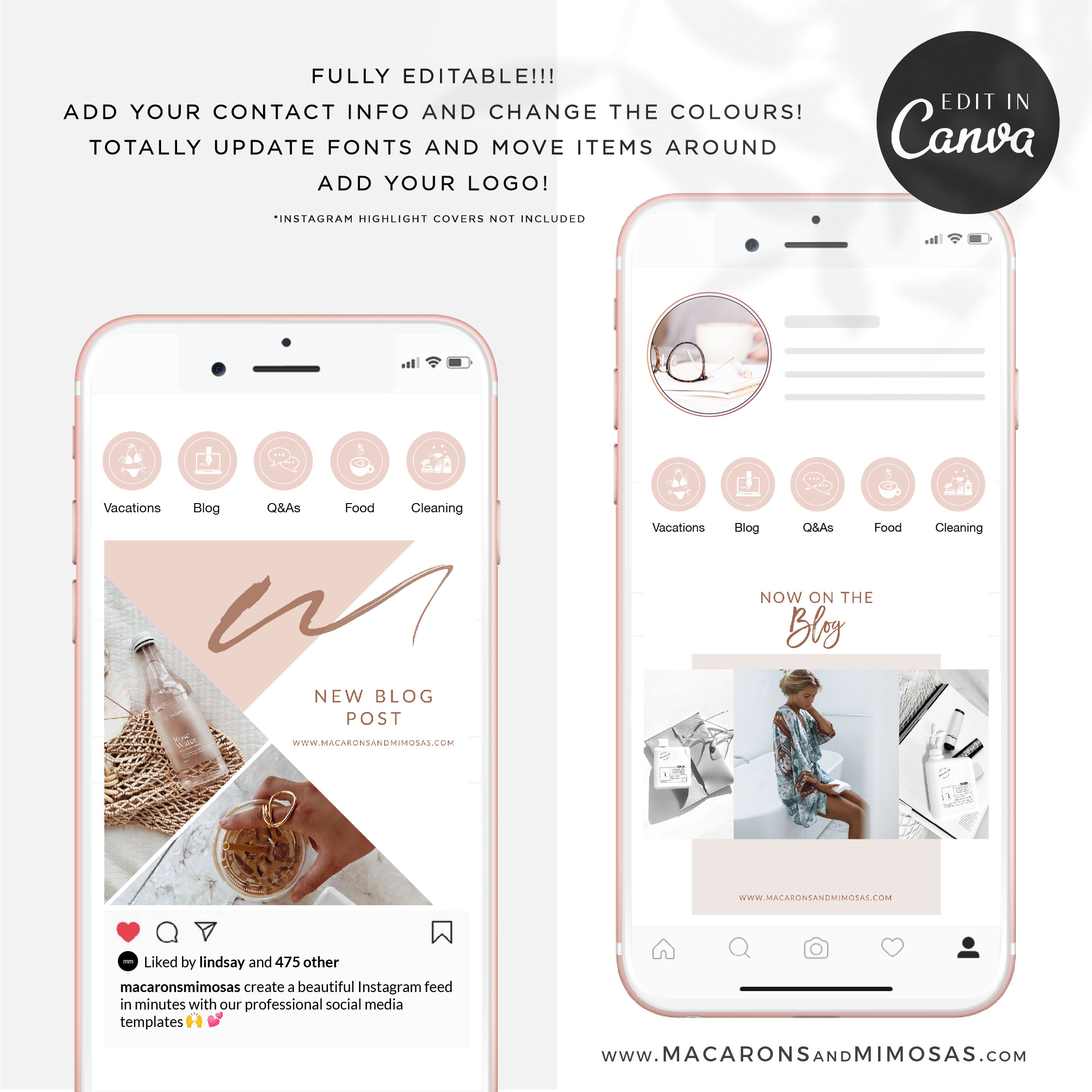 Bailey // Instagram Post Templates • Macarons and Mimosas