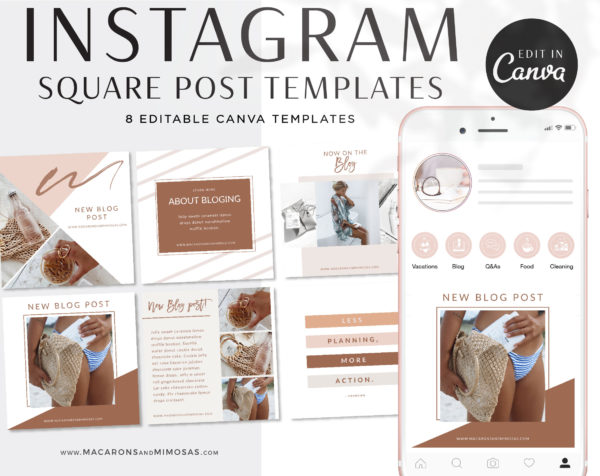 Instagram Post Templates, Canva Templates for Instagram, Boho Chic Instagram Templates, Fashion Instagram Templates,