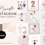 Pinterest templates for Canva, Boho Instagram Post Templates for Canva Fashion Infuenser Instagram Templates