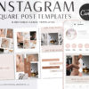Instagram Templates for Canva, Boho Editable IG Square Posts, 8 Social Media Bundle Templates, Instagram Story Template Bundle