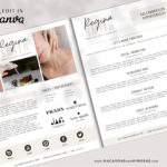Influencer Media Kit Template, 2 Page Canva Media Kit for Social Media Influencer, Beauty Blogger Instagram Influencer Press Kit Pitch Kit