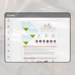 Canva influencer resume template with audience insights and professional experience presentation