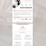 Canva influencer resume template with audience insights and professional experience presentation