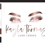 Lash Technician Logo Design, Eyelash Salon Branding Kit for Beauty Artists and Bloggers, Premade Mink Eyelash Logo Template for Brows