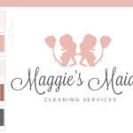 Cleaning Lady Logo, Maid Logo, Housekeeper Logo, Premade Cleaning logo, Cleaning Service Branding, Janitor Logo, Office Cleaner Logo