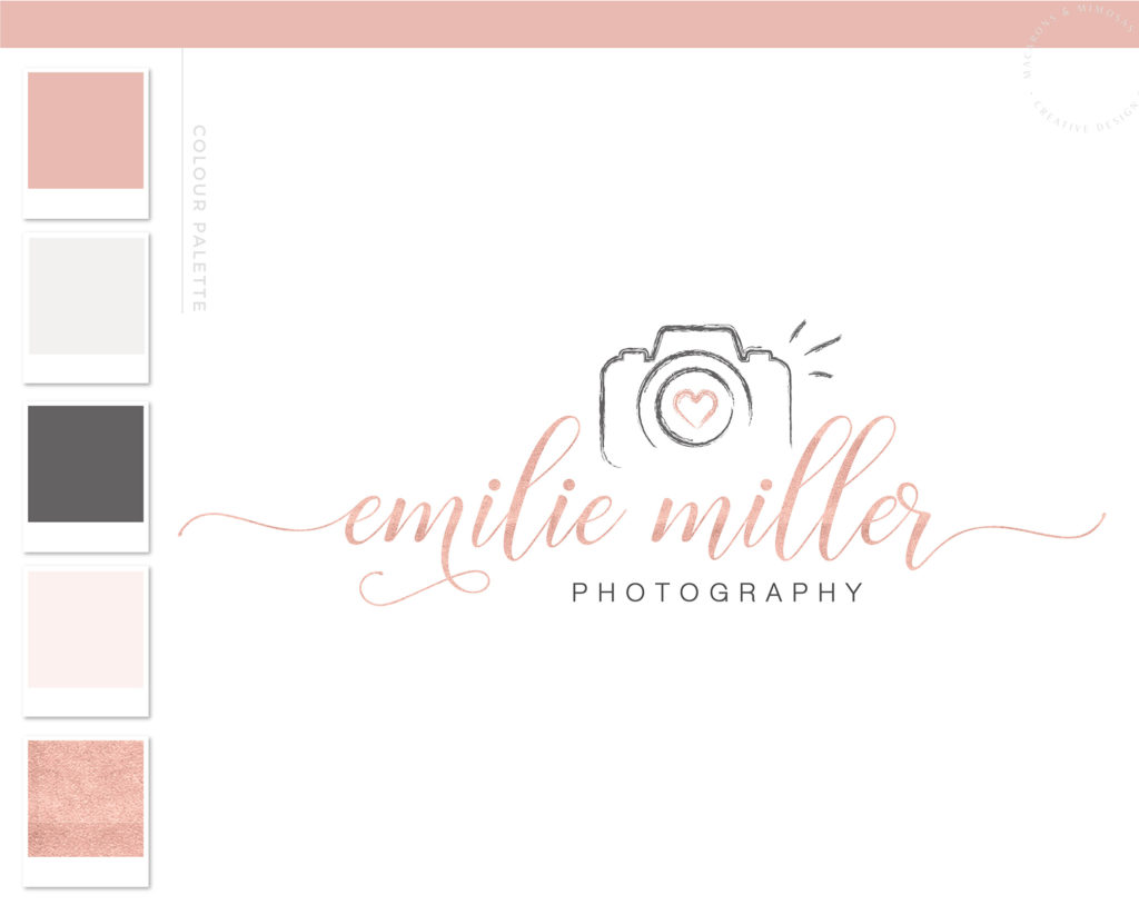 Emilie Miller Logo Design • Macarons and Mimosas