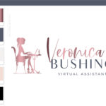 Bookkeeping Logo, Accounting Logo with Laptop Computer, Tax Prep & CPA Branding Kit, Copywriter Blogger Logo Feminine Business Logo Design