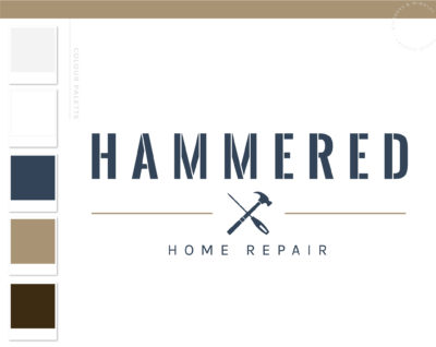 Home Repair logo, Handyman Logo, Carpentry Logo Design, Woodworking Services Logo, Masculine Branding Kit, Hammer Screw Driver Flooring