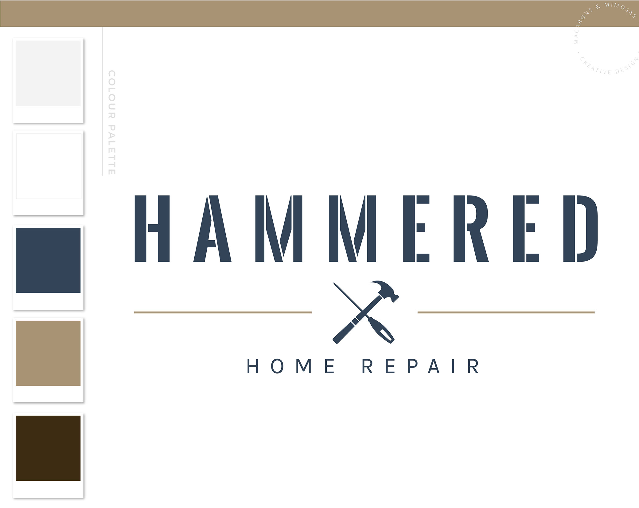 Home Repair logo, Handyman Logo, Carpentry Logo Design, Woodworking Services Logo, Masculine Branding Kit, Hammer Screw Driver Flooring