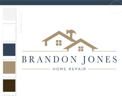 Home Repair logo, Handyman Logo, Carpentry Logo Design, Woodworking Services Logo, Masculine Branding Kit, Hammer Flooring and Roofing Logo