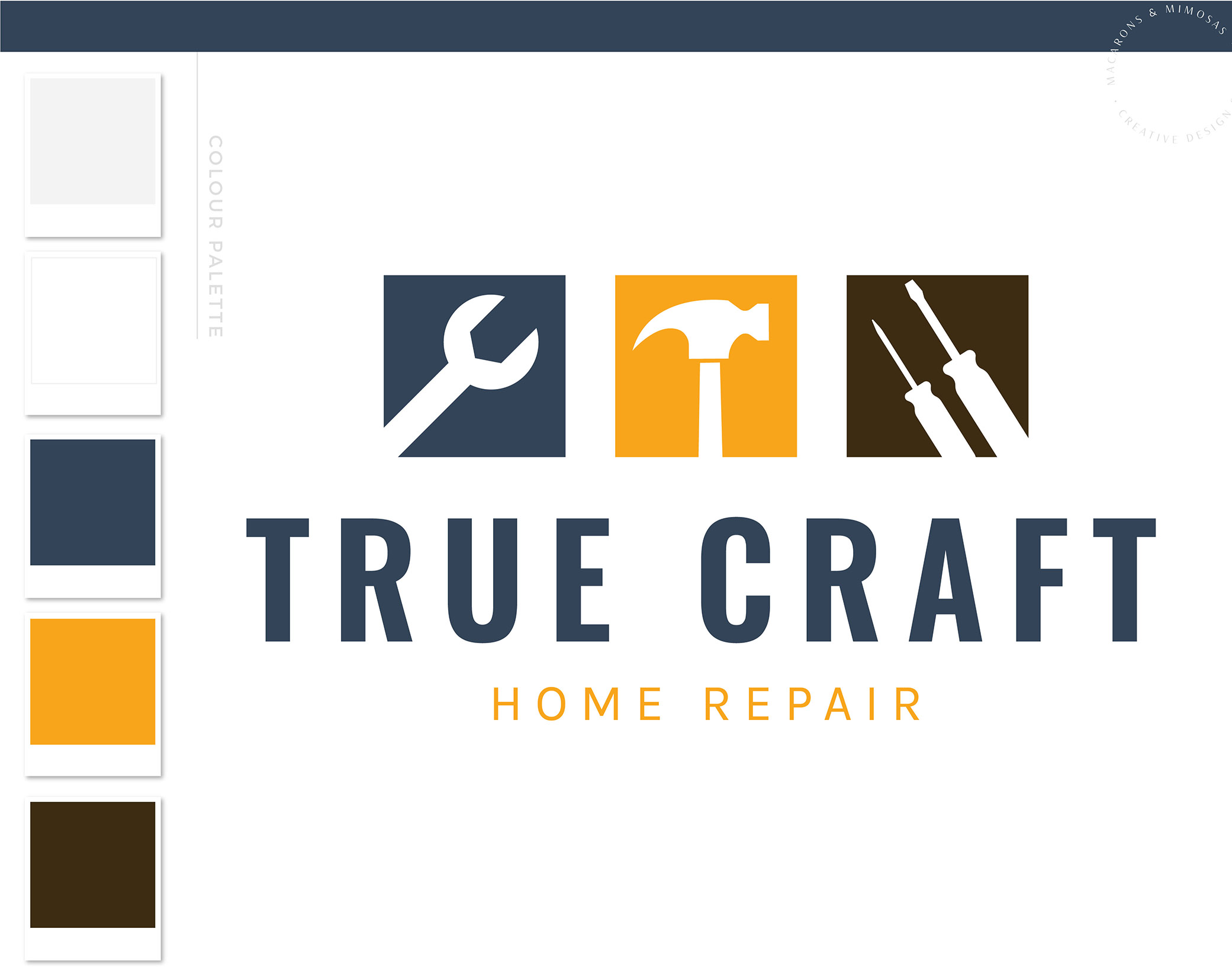 Home Repair logo, Handyman Logo, Carpentry Logo Design, Wrench Hammer Screw Driver logo, Masculine Branding Kit, Auto Car Repair Logo Design