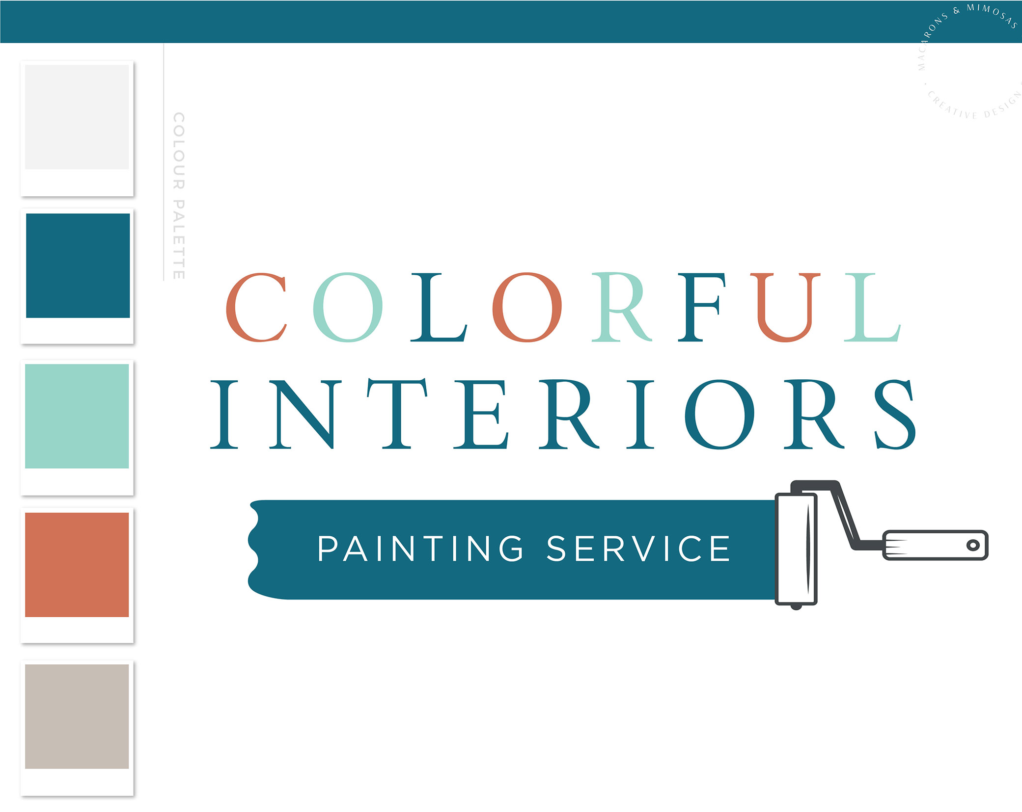 Painter Logo, Paint Brush Logo Design, Paint Roller Home Repair logo, House Painting, Handyman Logo, Masculine Branding Kit, Home Inspection
