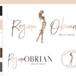 Girl Illustration Logo, Fashion Logo Design, Fashion Blogger Influencer Branding Kit, Boutique Website Branding Logo Watermark