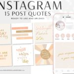 15 Inspirational Instagram Quotes, Ready to Post Pack of Boho Retro Rainbow, Magic social media quotes, instagram bundle, Motivational Quote
