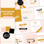 Inspirational Boho Quotes for Instagram. Bundle of motivational social media quotes in a pretty rainbow style featuring fun cute bubble fonts.