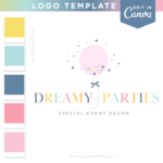 Balloon logo for Party & Event Planners, Party Decorations, Digital Products and more. Style your event business with this dreamy party design.