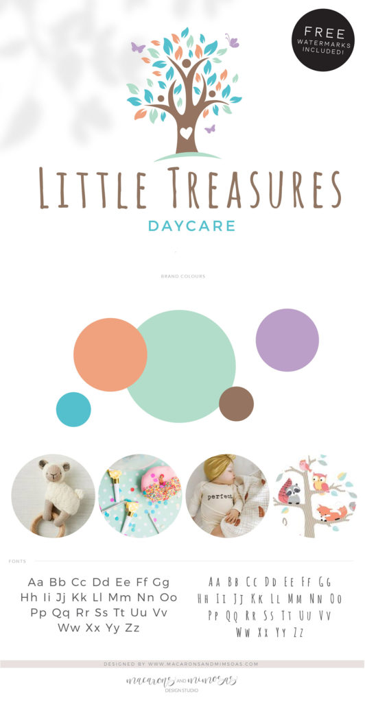 Little Treasures Logo Design • Macarons and Mimosas