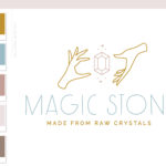 Boho Jewelry Logo Design, Magic Gem Apothecary Stars Modern Bohemian Logo Watermark and Branding Kit, Mystical Modern Simple Boho Brand