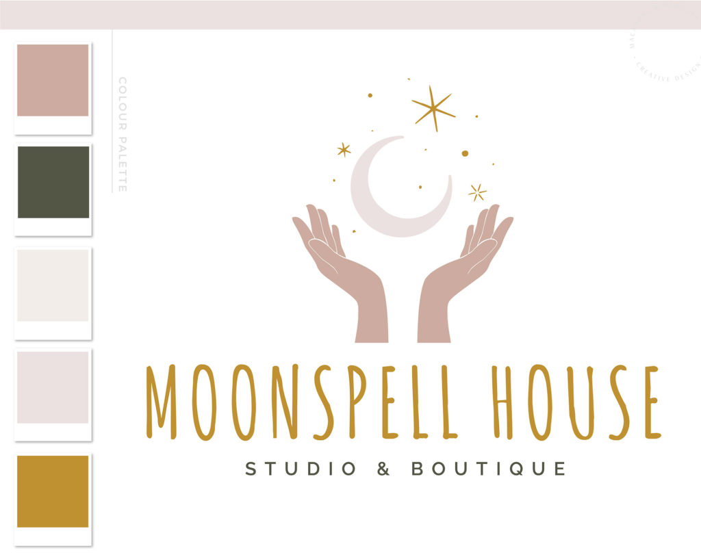 Moonspell House Logo Design • Macarons and Mimosas