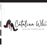 Red bottom Shoe Fashion Blogger, Influencer Logo Branding Design, Hand Drawn Louboutin Watermark, Feminine Girly Logo Brand Ambassador
