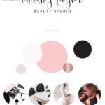 Perfume Logo, Beauty Blogger Fashion Influencer Logo Branding Design, Pink Bow Hand Drawn perfume Bottle Watermark, Feminine Girly Logo
