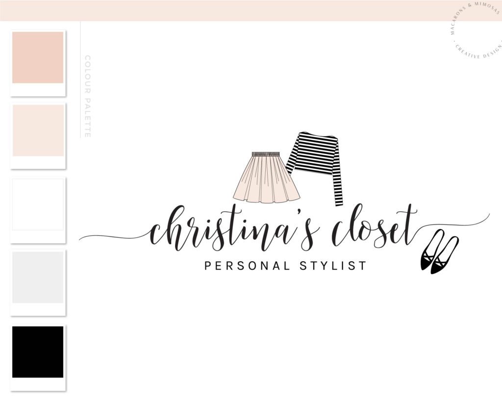 Christina's Closet Logo Design • Macarons and Mimosas