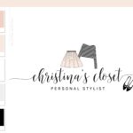 Fashion Logo Design, Fashion Blogger Influencer Branding Kit, Boutique Website Branding Logo Watermark, Premade Girl Fashion Logo Package